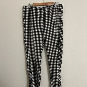 J. Jill Women's Black and White Checkered Straight Leg Pants
